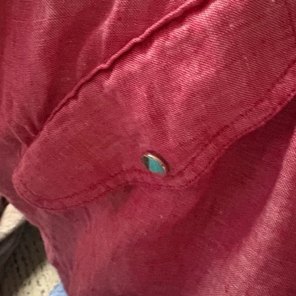 Chico's light red linen utility jacket - Picture 4 of 5